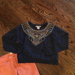 Flying Tomato crop embroidered sweatshirt medium